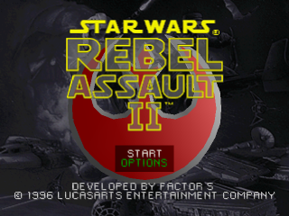 Star Wars: Rebel Assault II - The Hidden Empire title screen for Playstation